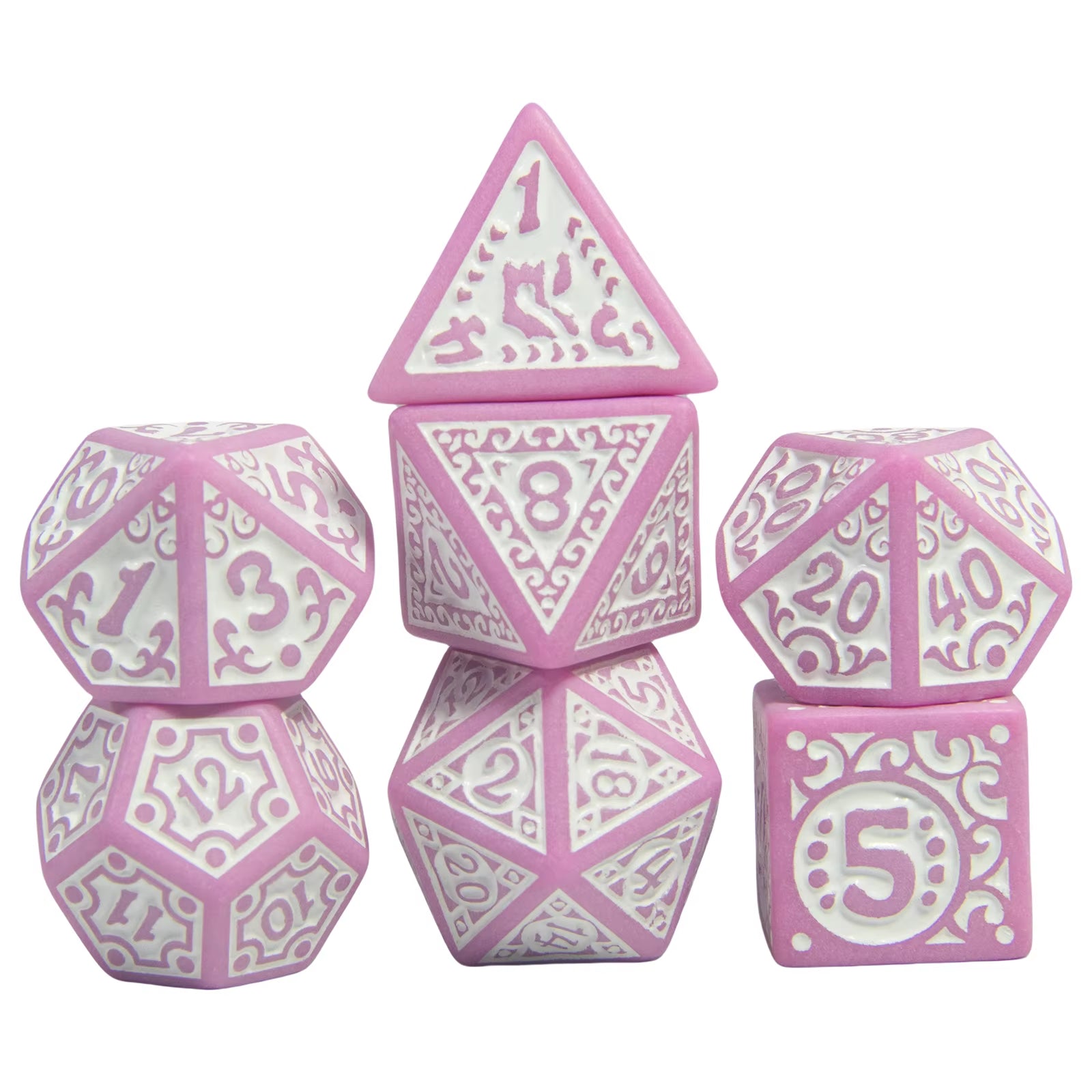 7Pcs/Set Dice Set Pretty Pattern Plastic Cube for DND Board Game Entertainment Accessories
