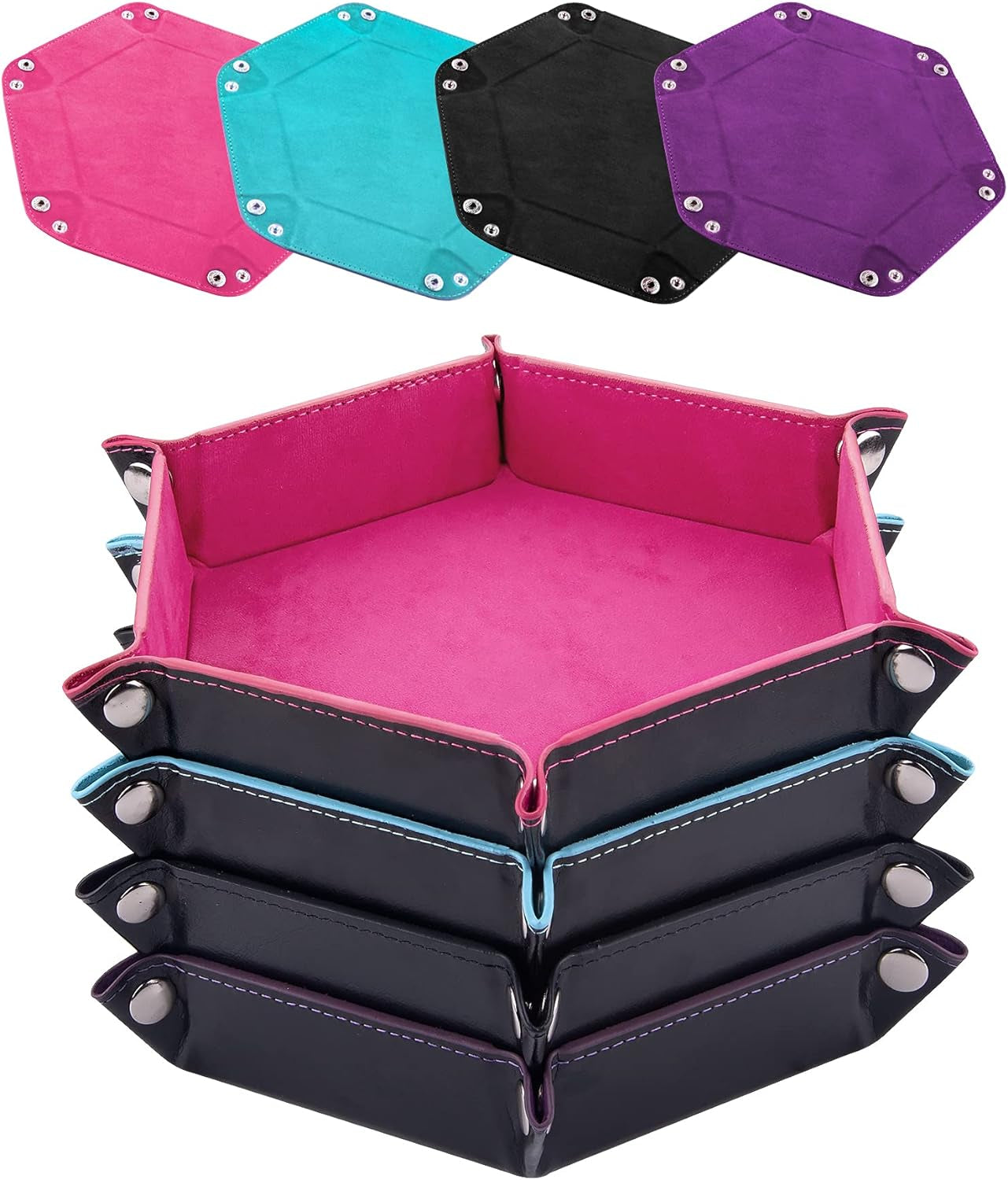 Leather Dice Trays (4-Pack) – Folding Dice Rolling Trays