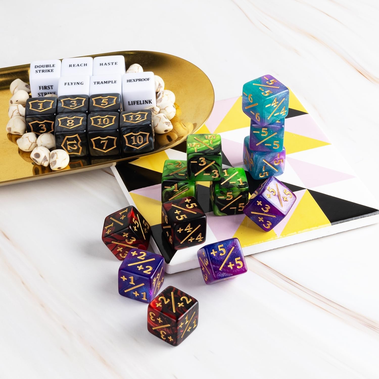 63-Piece Token & Counter Set for MTG — Dice Counters / Ability Markers