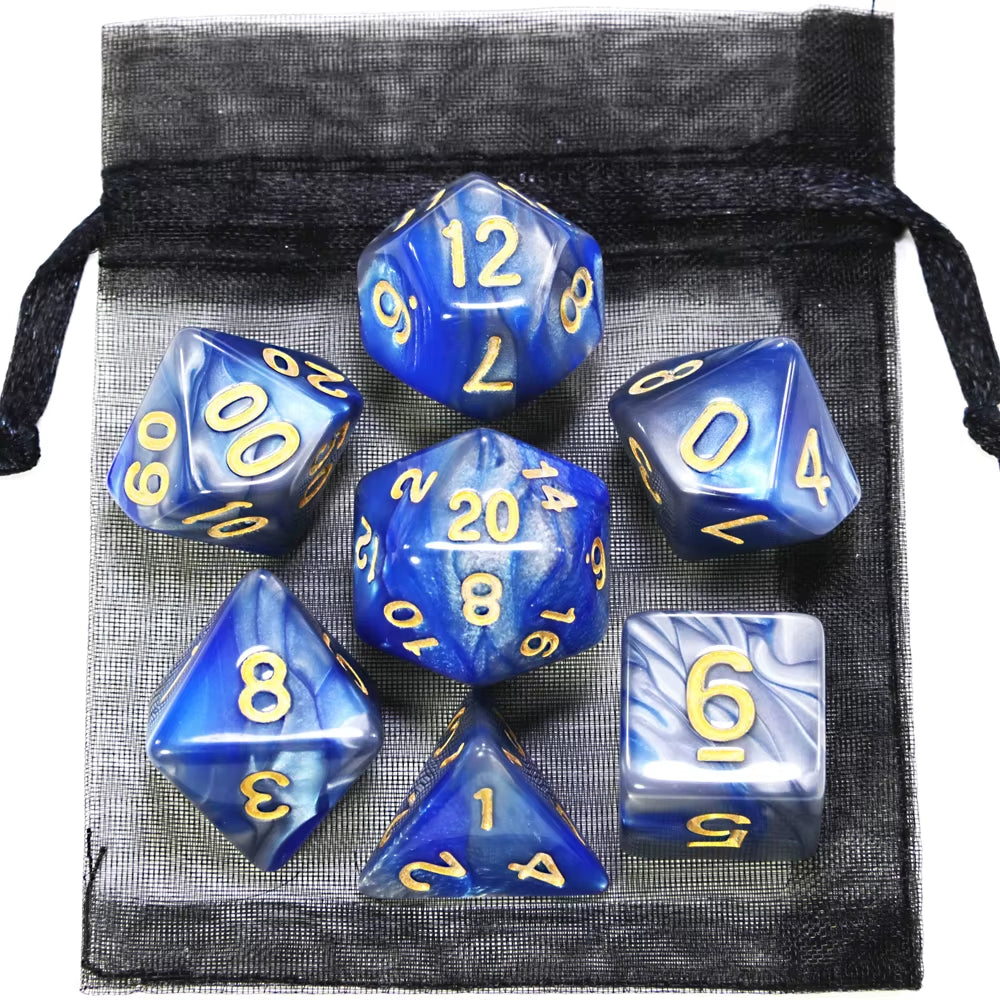 Dice DND Game Dice Role Dice Mixing Colours Dice Set with Bag 9 Different Styles Available for Portable Toys DND RPG TRPG Games