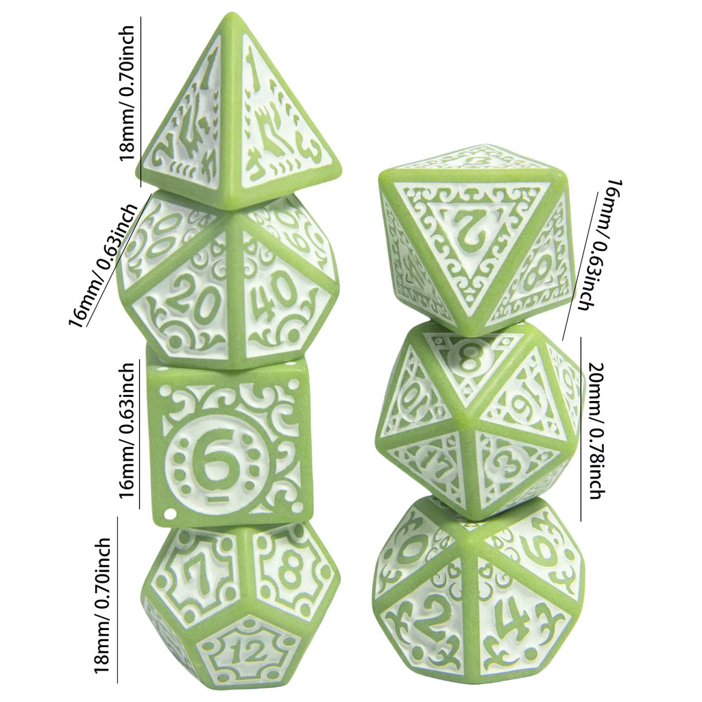 7Pcs/Set Dice Set Pretty Pattern Plastic Cube for DND Board Game Entertainment Accessories