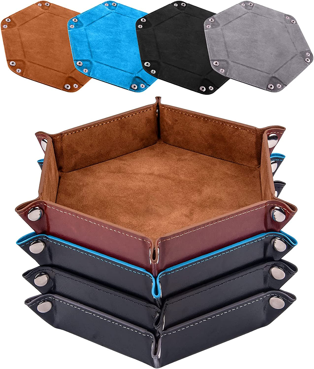 Leather Dice Trays (4-Pack) – Folding Dice Rolling Trays