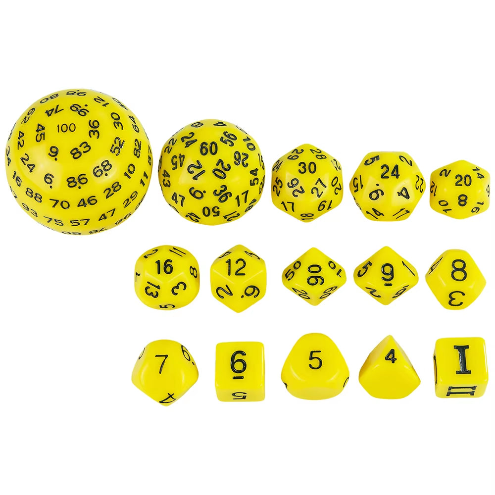 Tabletop Dice Set D3-D100 15 Pcs