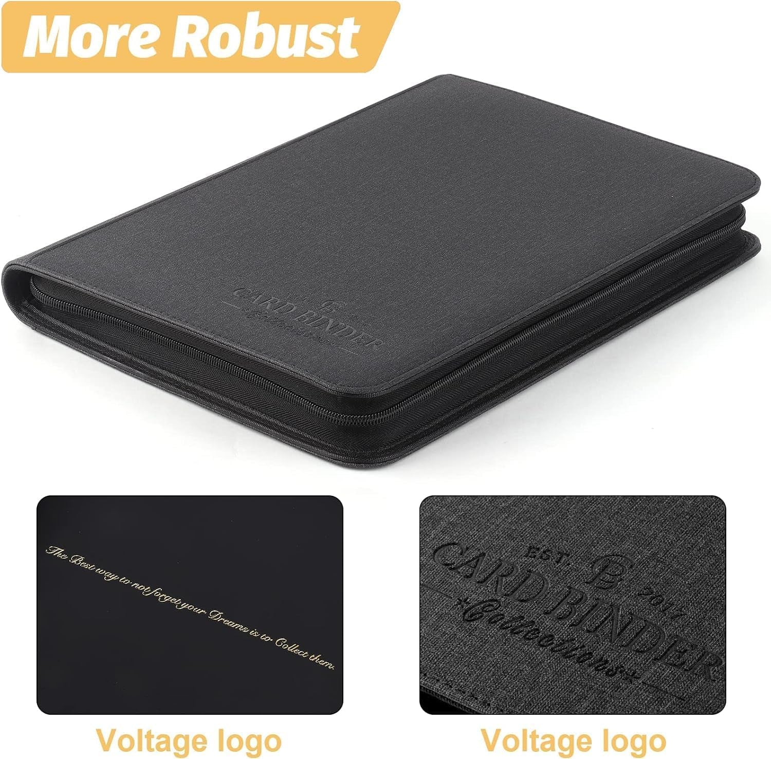 9-Pocket Zip Card Binder – 540 Double-Sided PU Album for MTG, TCG, Sports (Black)