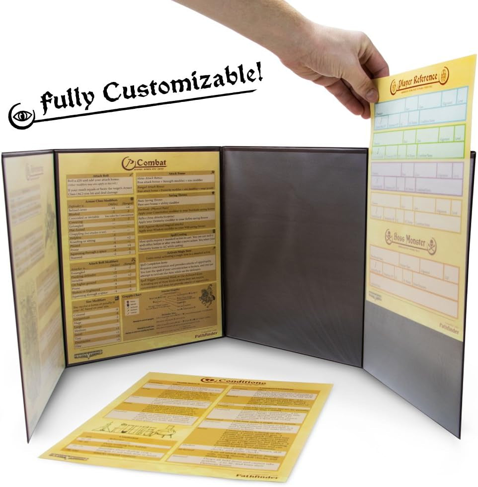 Master’s Tome 4-Panel Customizable Dry-Erase GM Screen
