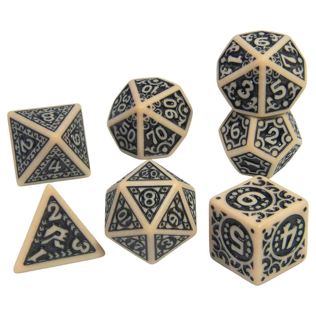 7Pcs/Set Dice Set Pretty Pattern Plastic Cube for DND Board Game Entertainment Accessories