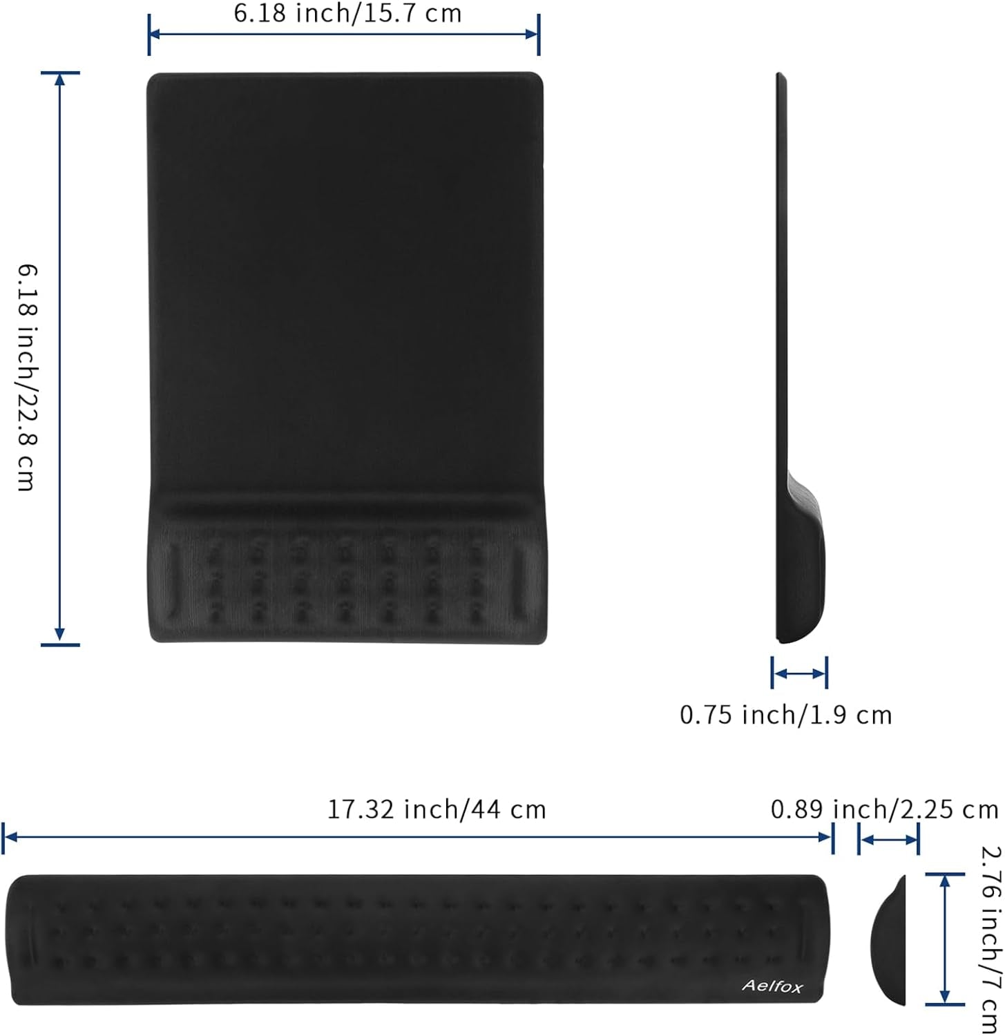 Ergonomic Keyboard Wrist Rest & Mouse Pad Set – Memory Foam Wrist Support (Anti-Slip Base)