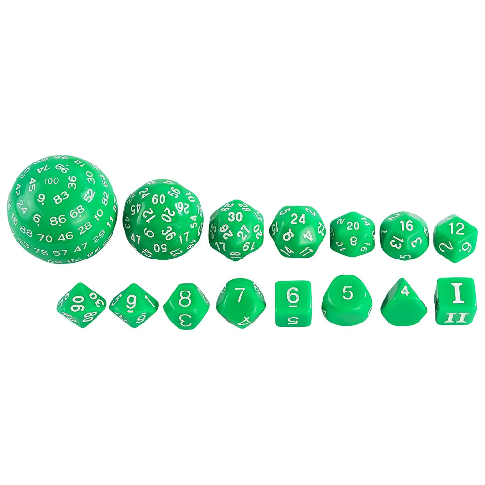 Tabletop Dice Set D3-D100 15 Pcs