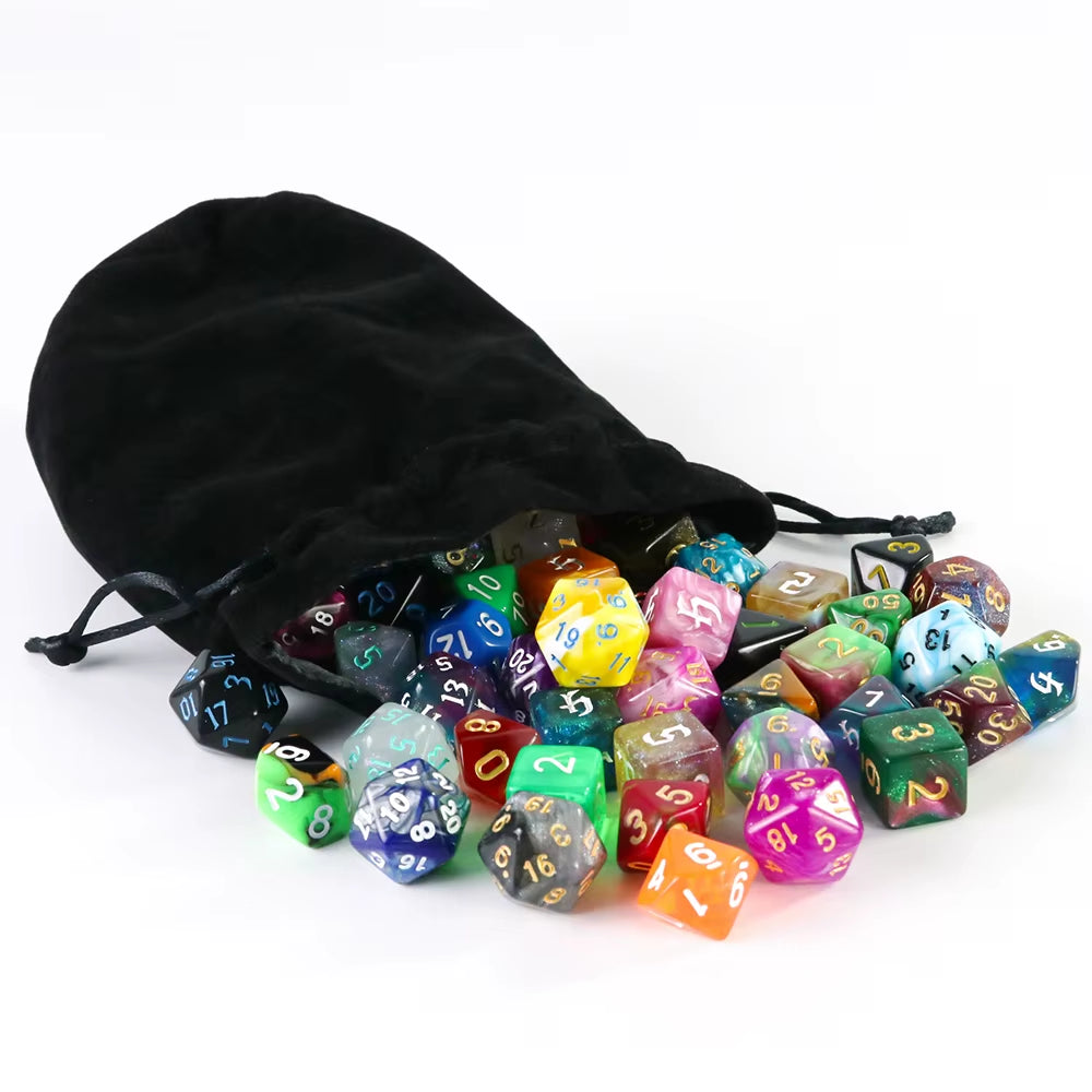Dice Acrylic Dice Party Games High Class Acrylic Dice Amazing Mixed Colours 10 Set DND Game Dice with Bag for Role Playing Games