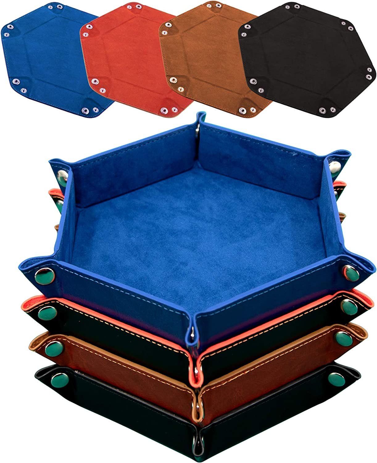 Leather Dice Trays (4-Pack) – Folding Dice Rolling Trays