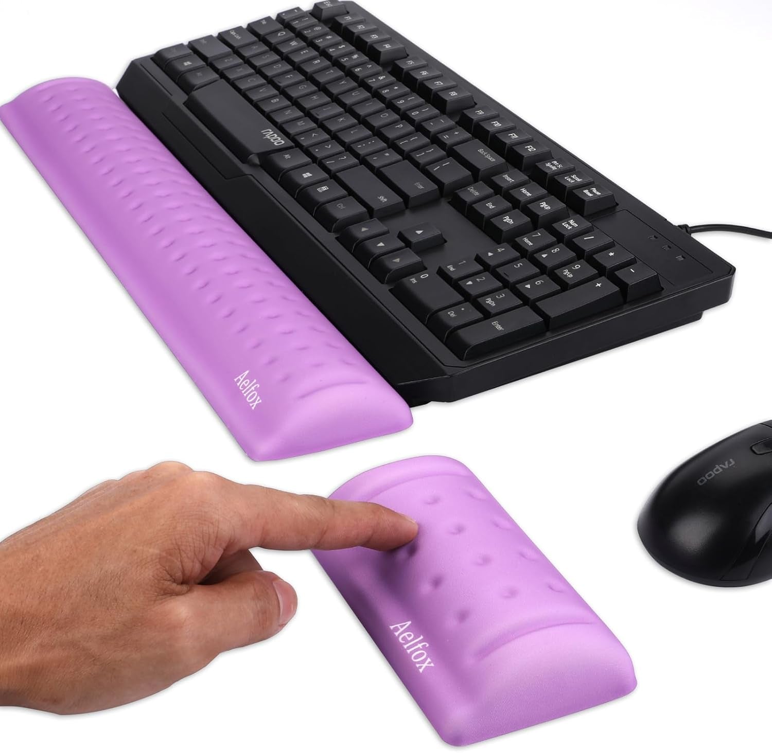 Ergonomic Keyboard Wrist Rest & Mouse Pad Set – Memory Foam Wrist Support (Anti-Slip Base)
