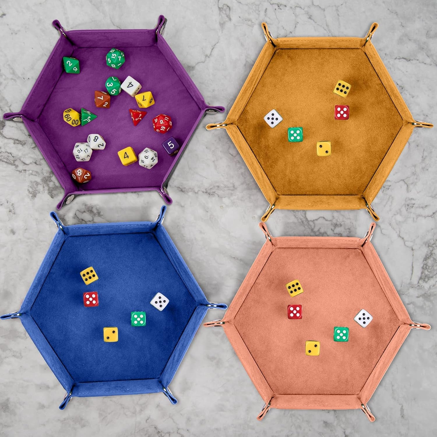 Leather Dice Trays (4-Pack) – Folding Dice Rolling Trays