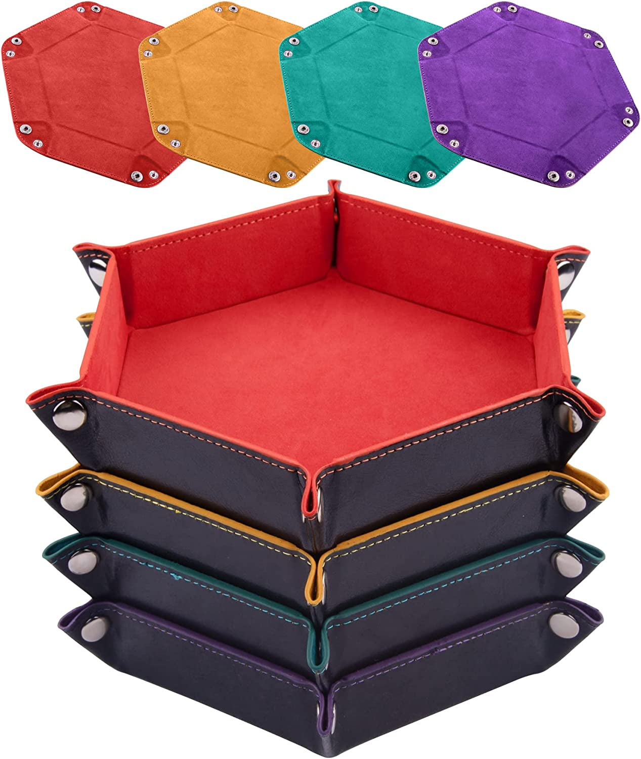 Leather Dice Trays (4-Pack) – Folding Dice Rolling Trays