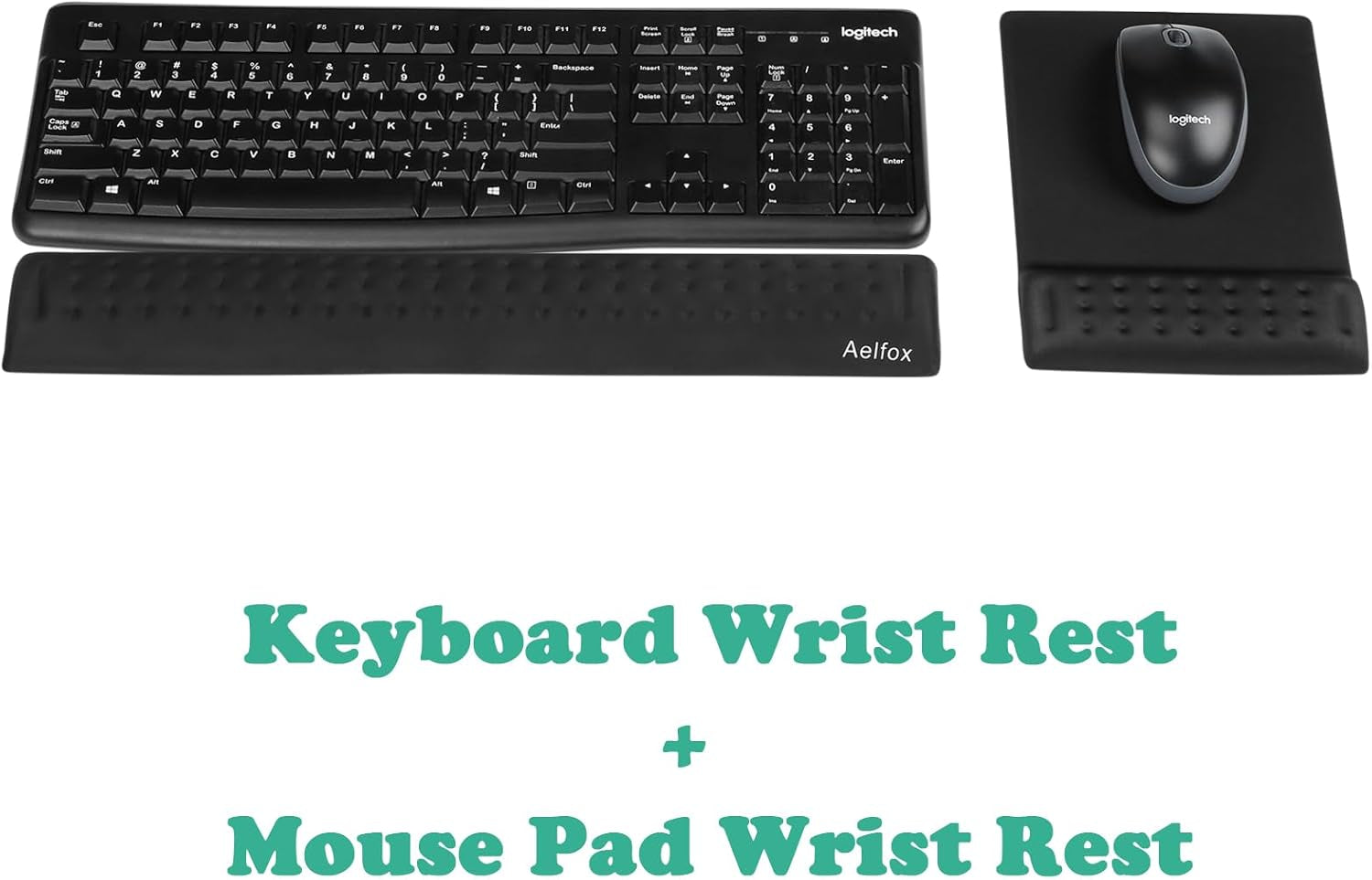 Ergonomic Keyboard Wrist Rest & Mouse Pad Set – Memory Foam Wrist Support (Anti-Slip Base)