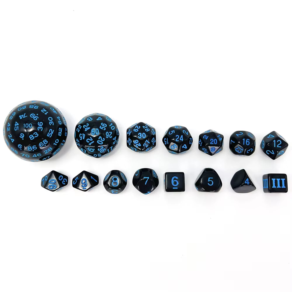 Tabletop Dice Set D3-D100 15 Pcs