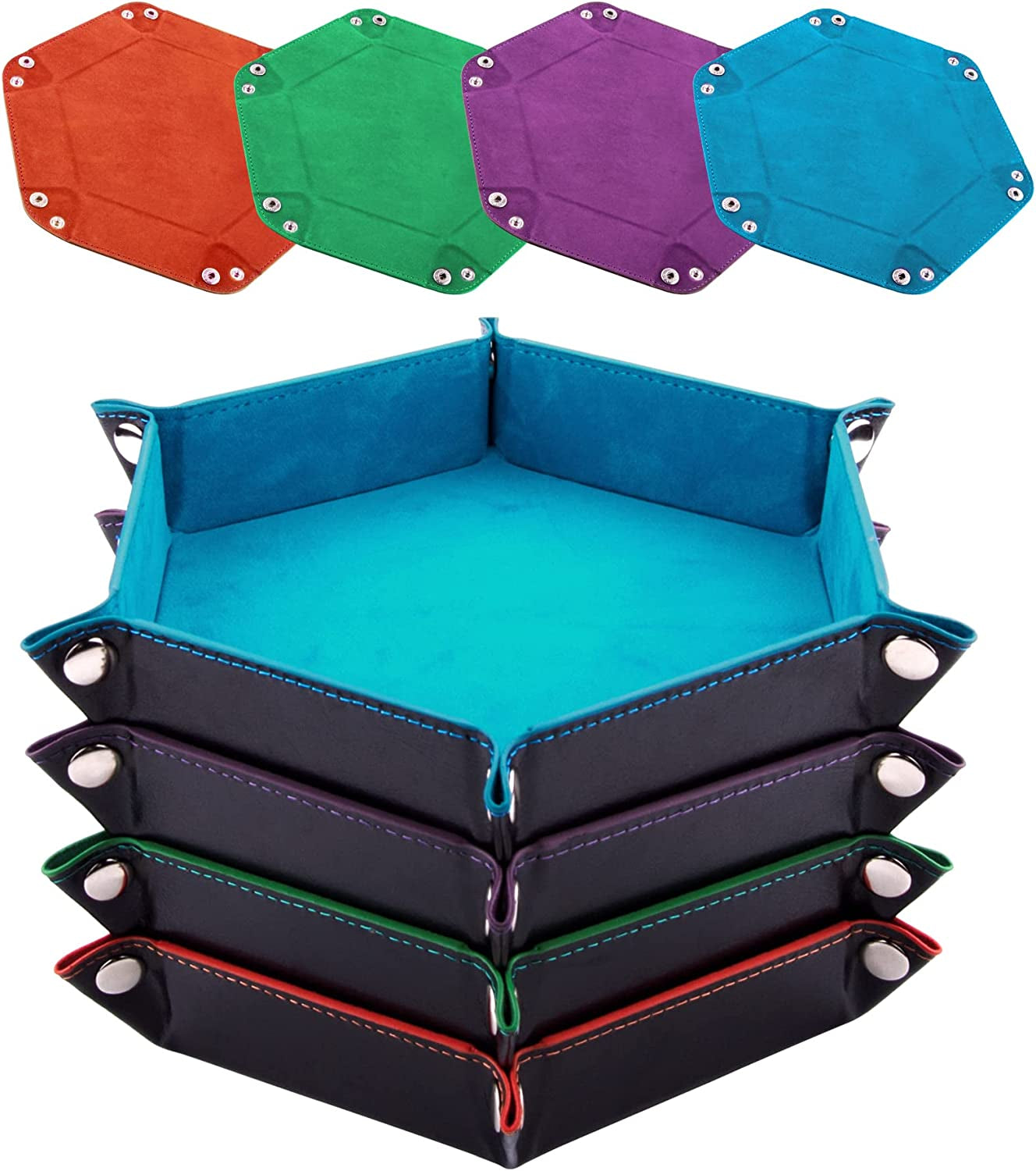 Leather Dice Trays (4-Pack) – Folding Dice Rolling Trays
