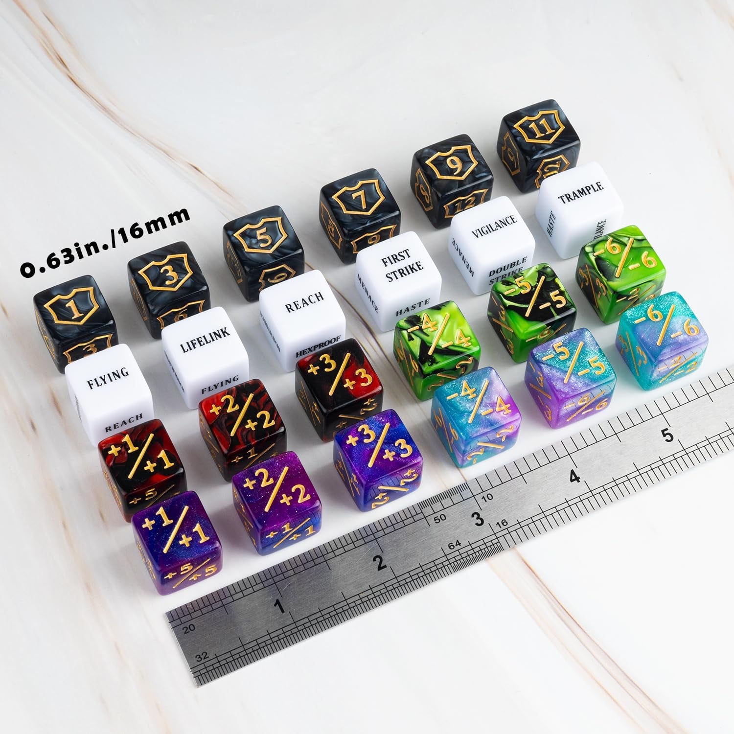 63-Piece Token & Counter Set for MTG — Dice Counters / Ability Markers