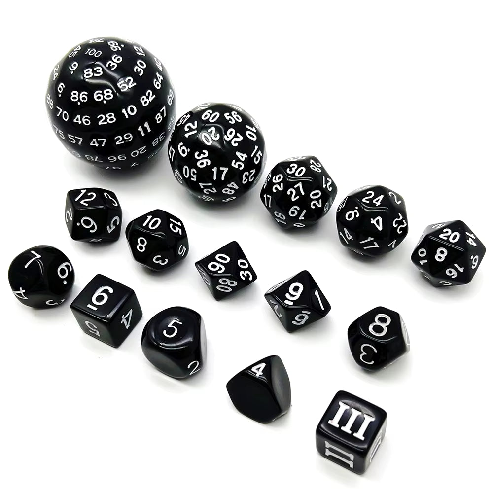 Tabletop Dice Set D3-D100 15 Pcs
