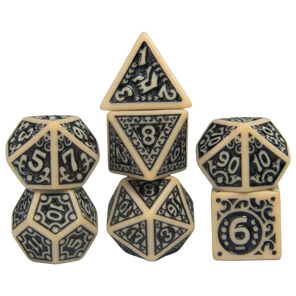 7Pcs/Set Dice Set Pretty Pattern Plastic Cube for DND Board Game Entertainment Accessories