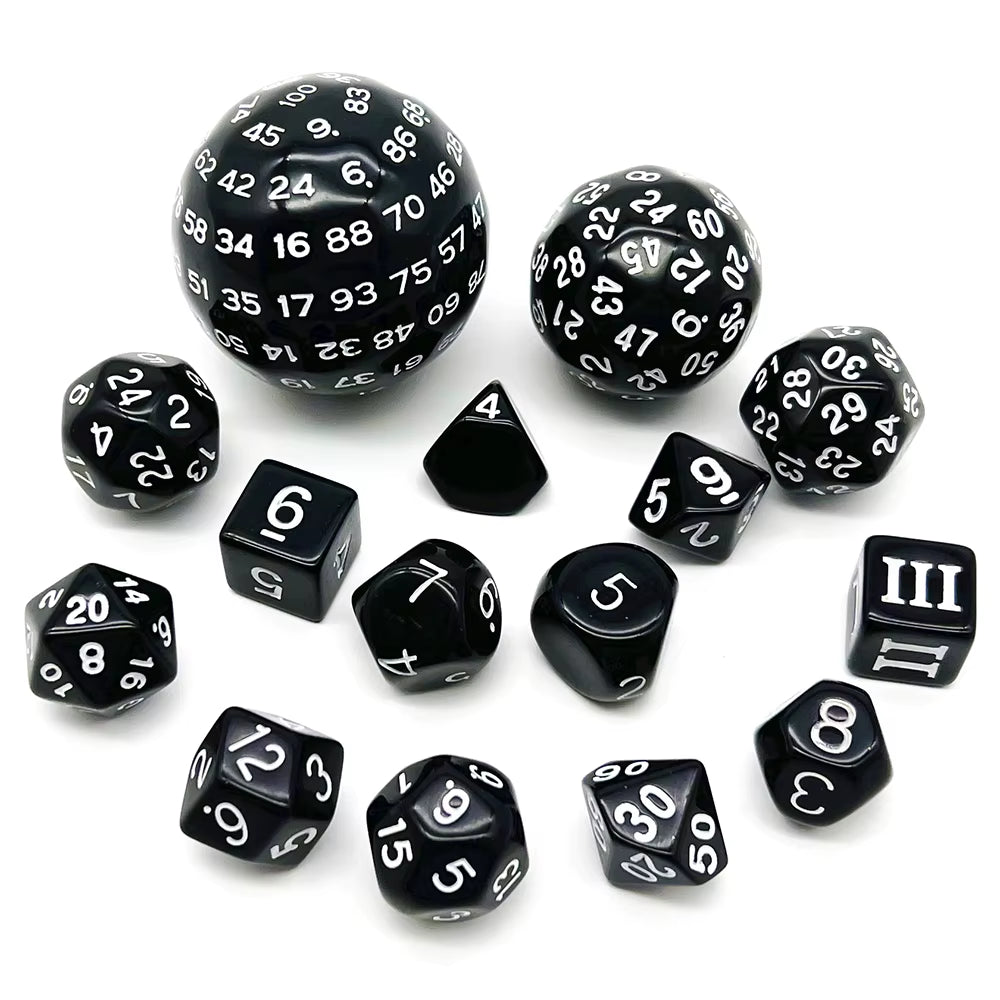 Tabletop Dice Set D3-D100 15 Pcs