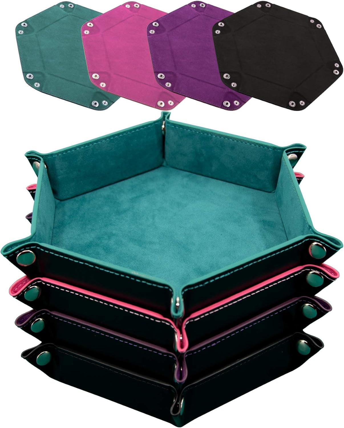 Leather Dice Trays (4-Pack) – Folding Dice Rolling Trays
