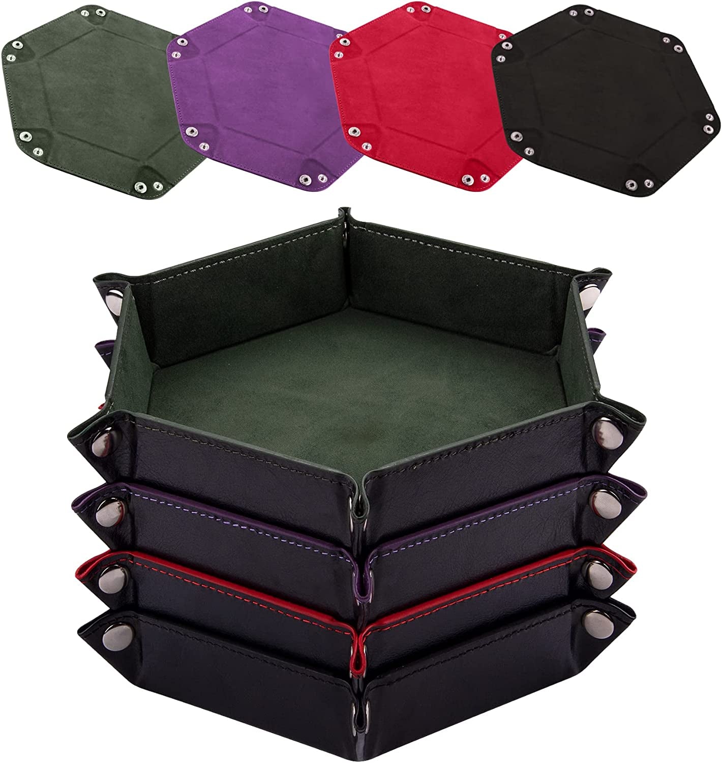 Leather Dice Trays (4-Pack) – Folding Dice Rolling Trays