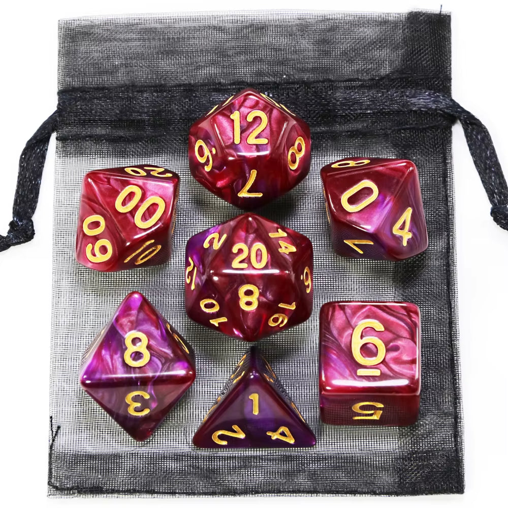 Dice DND Game Dice Role Dice Mixing Colours Dice Set with Bag 9 Different Styles Available for Portable Toys DND RPG TRPG Games