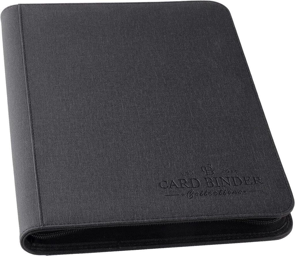 9-Pocket Zip Card Binder – 540 Double-Sided PU Album for MTG, TCG, Sports (Black)