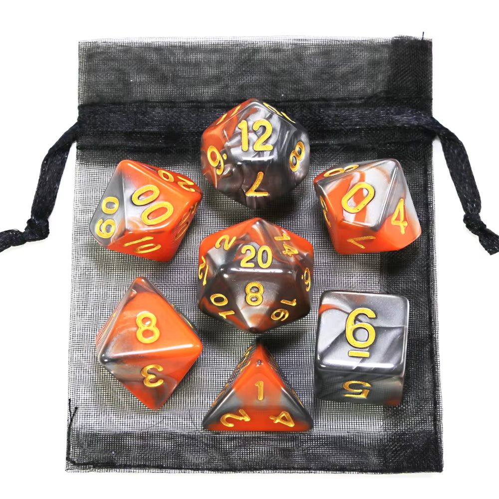 Dice DND Game Dice Role Dice Mixing Colours Dice Set with Bag 9 Different Styles Available for Portable Toys DND RPG TRPG Games