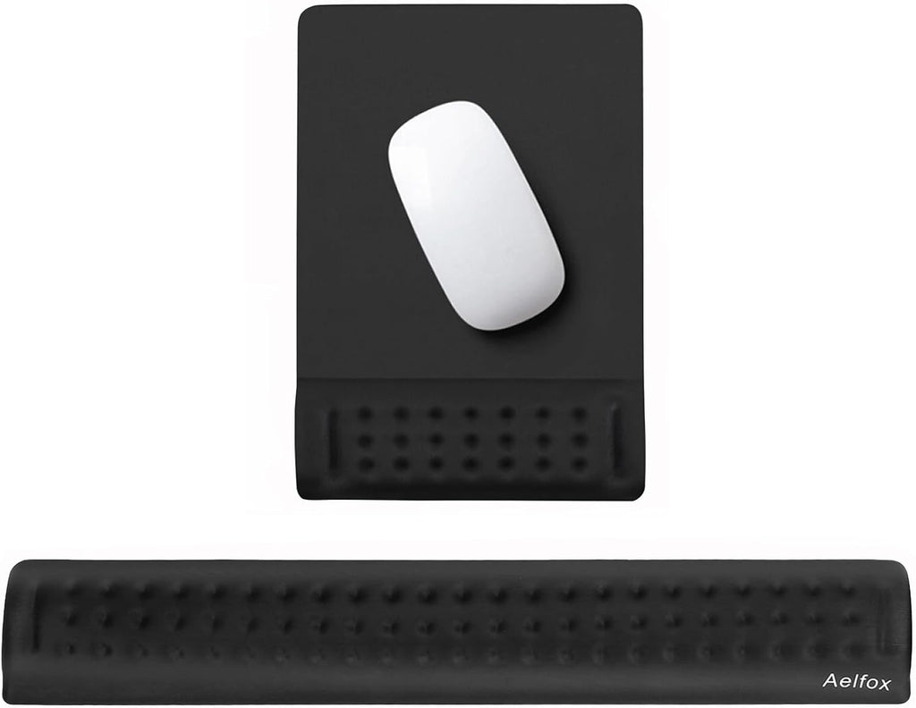 Ergonomic Keyboard Wrist Rest & Mouse Pad Set – Memory Foam Wrist Support (Anti-Slip Base)