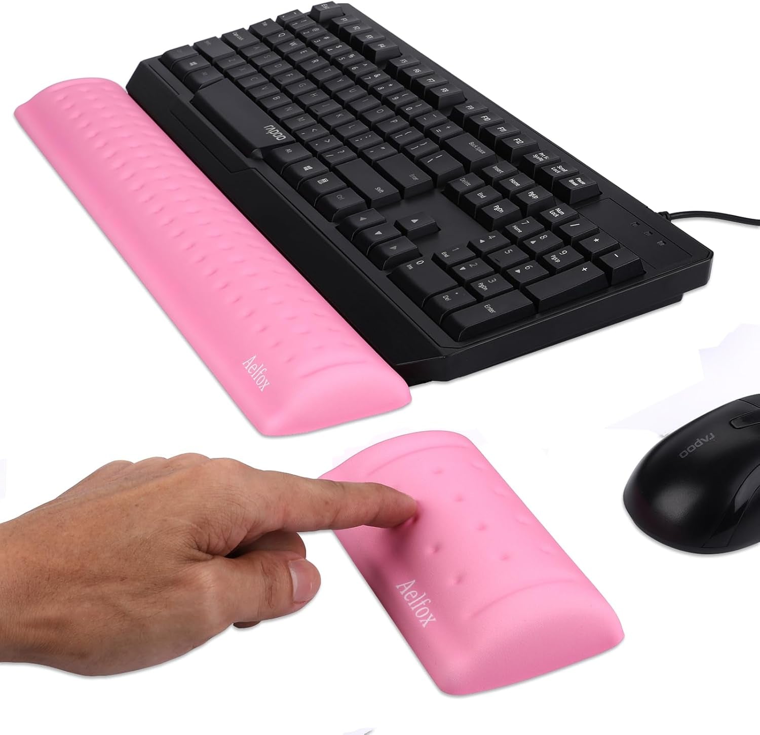 Ergonomic Keyboard Wrist Rest & Mouse Pad Set – Memory Foam Wrist Support (Anti-Slip Base)
