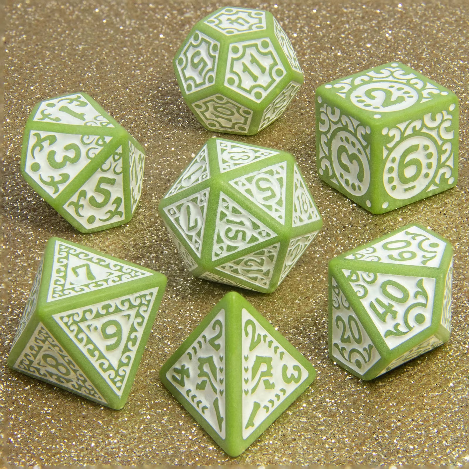 7Pcs/Set Dice Set Pretty Pattern Plastic Cube for DND Board Game Entertainment Accessories