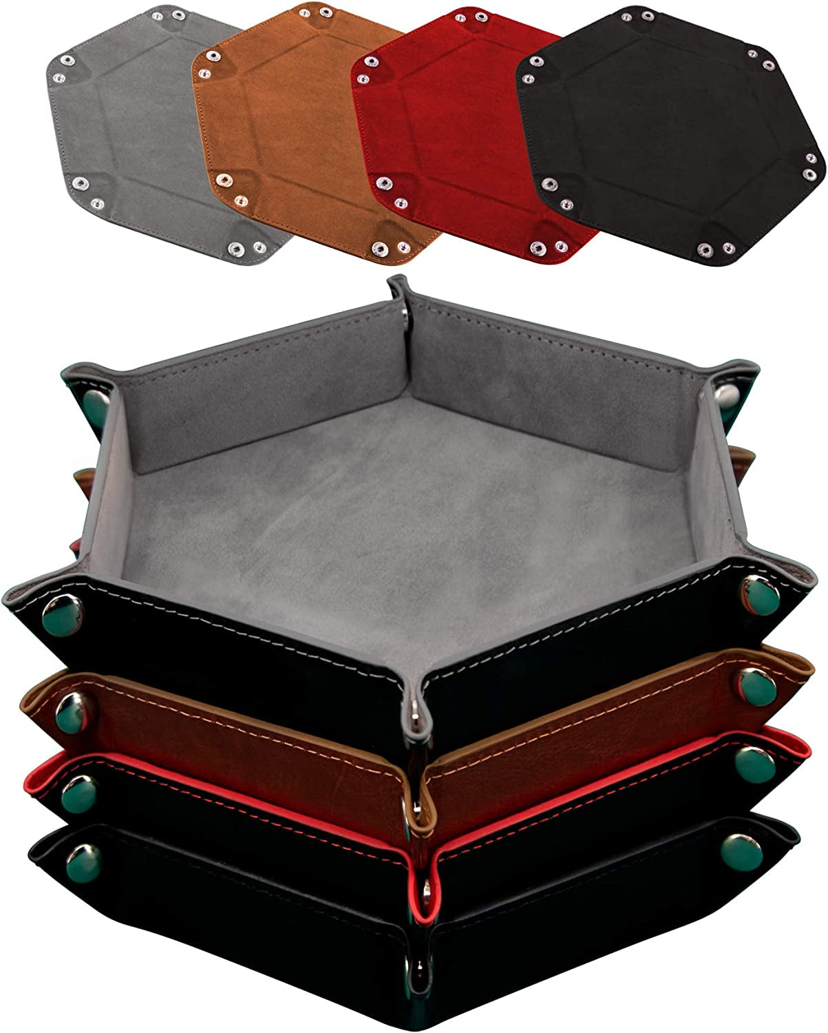 Leather Dice Trays (4-Pack) – Folding Dice Rolling Trays