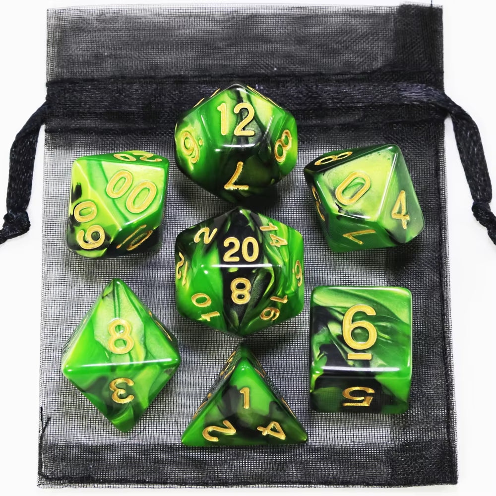 Dice DND Game Dice Role Dice Mixing Colours Dice Set with Bag 9 Different Styles Available for Portable Toys DND RPG TRPG Games