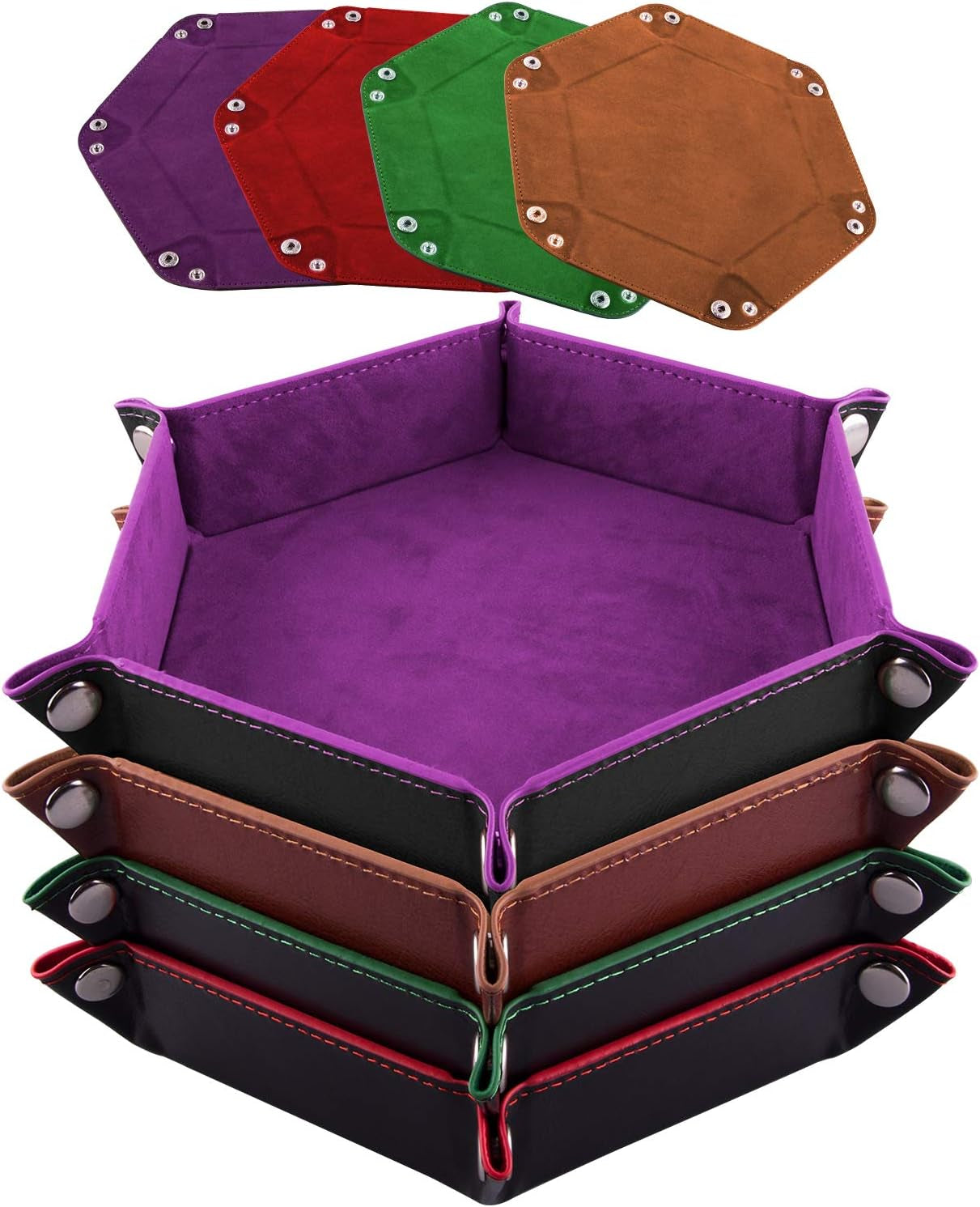 Leather Dice Trays (4-Pack) – Folding Dice Rolling Trays