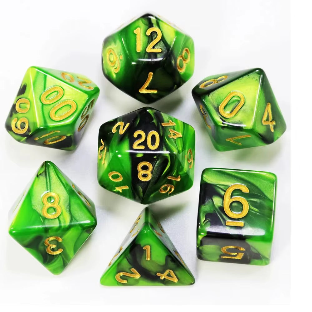 Dice DND Game Dice Role Dice Mixing Colours Dice Set with Bag 9 Different Styles Available for Portable Toys DND RPG TRPG Games