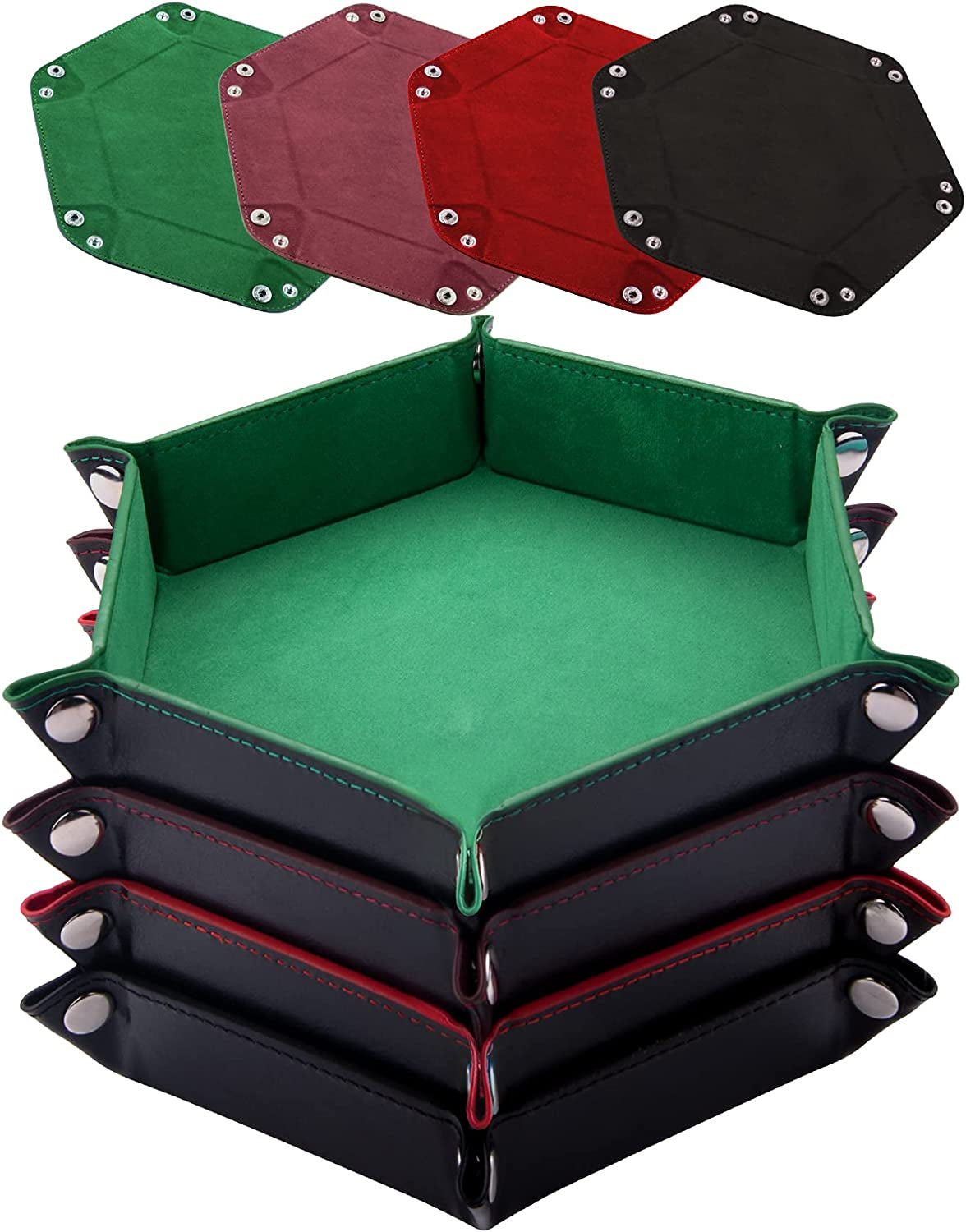 Leather Dice Trays (4-Pack) – Folding Dice Rolling Trays