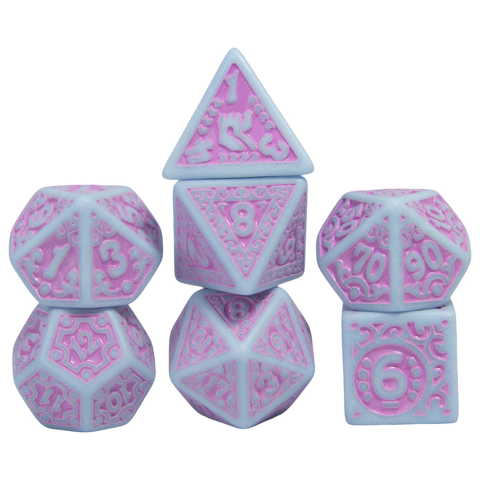 7Pcs/Set Dice Set Pretty Pattern Plastic Cube for DND Board Game Entertainment Accessories