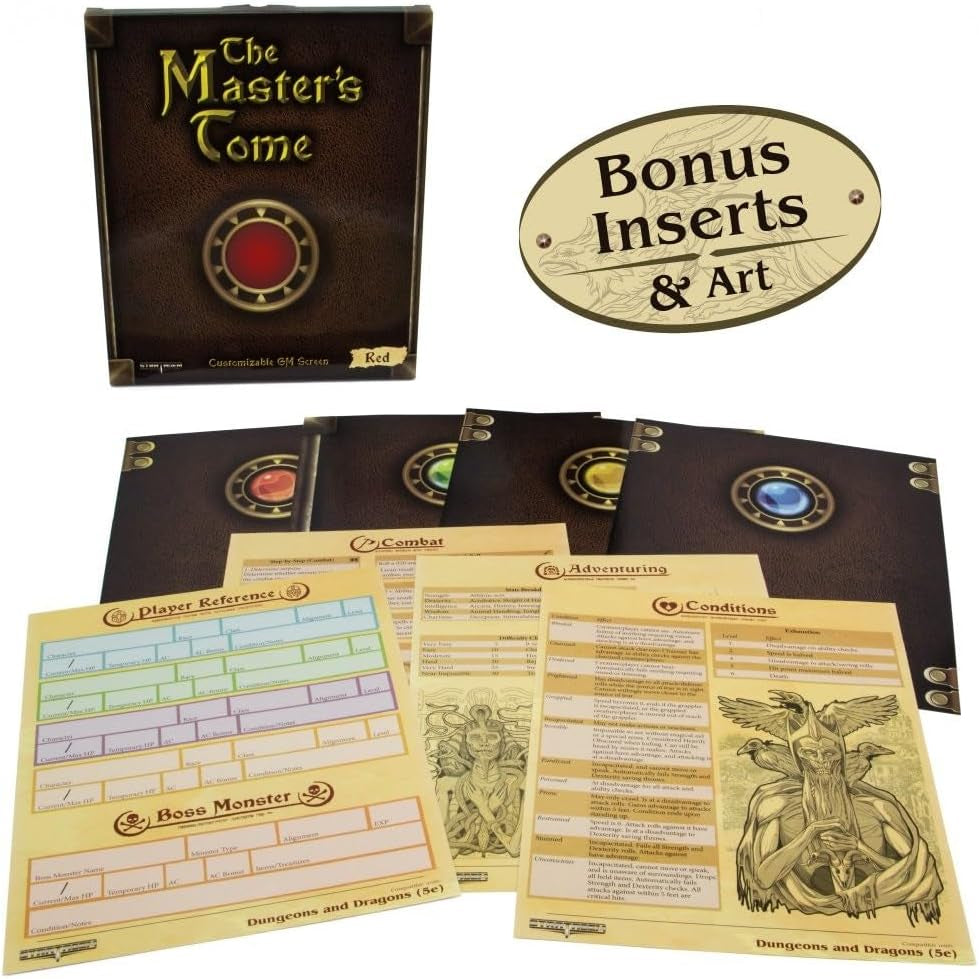 Master’s Tome 4-Panel Customizable Dry-Erase GM Screen