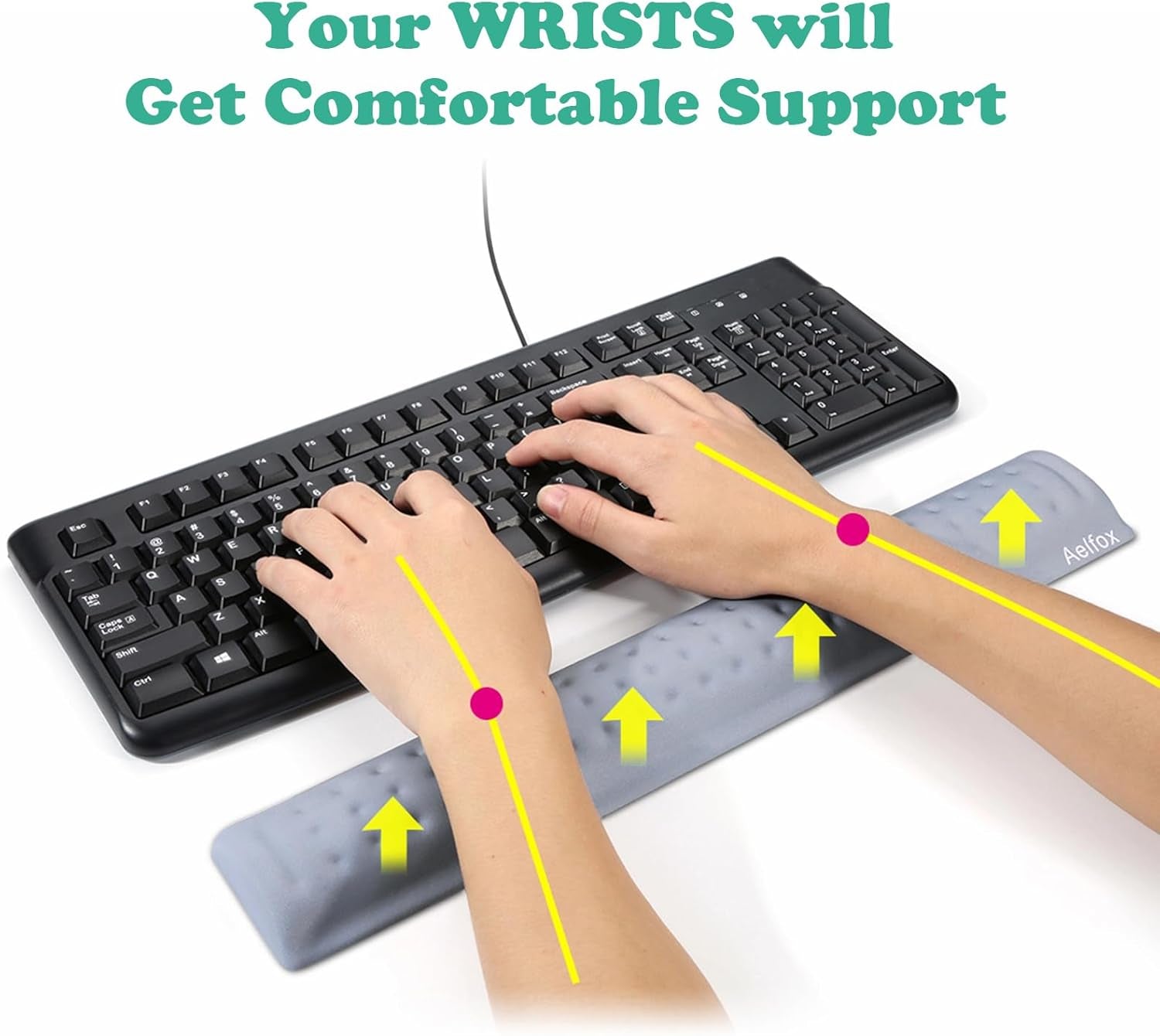 Ergonomic Keyboard Wrist Rest & Mouse Pad Set – Memory Foam Wrist Support (Anti-Slip Base)