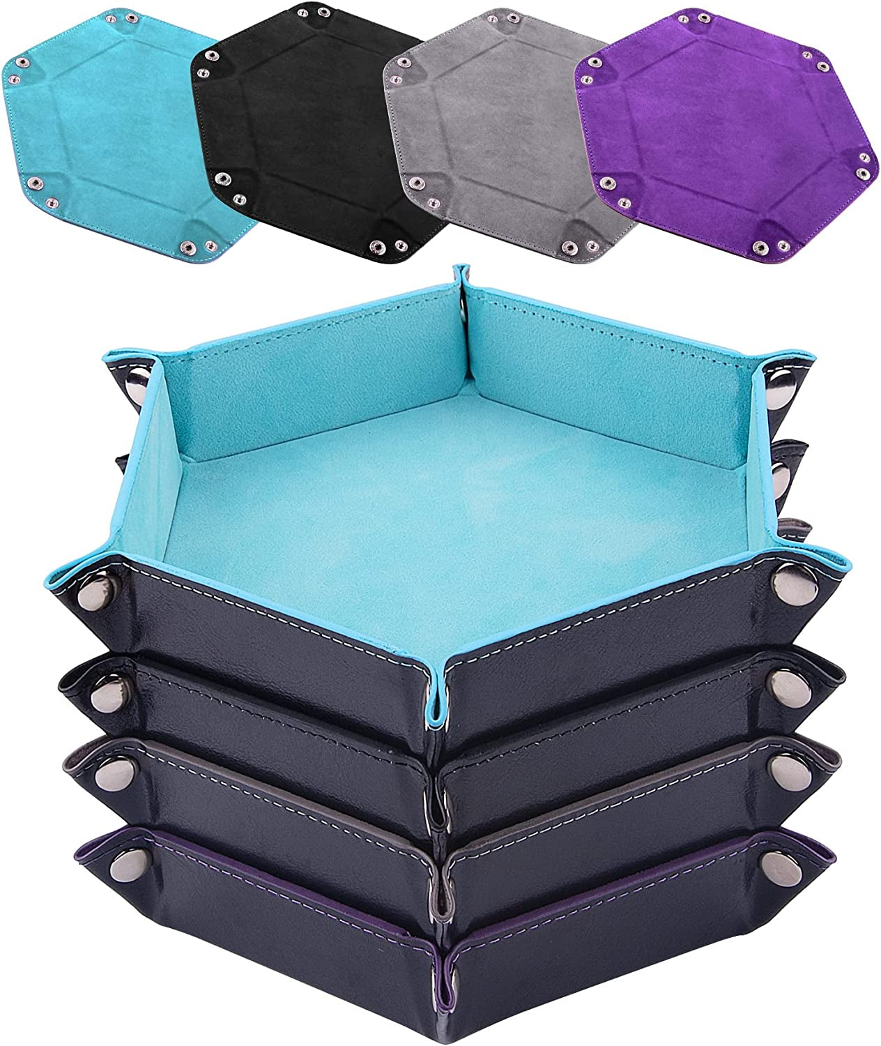 Leather Dice Trays (4-Pack) – Folding Dice Rolling Trays