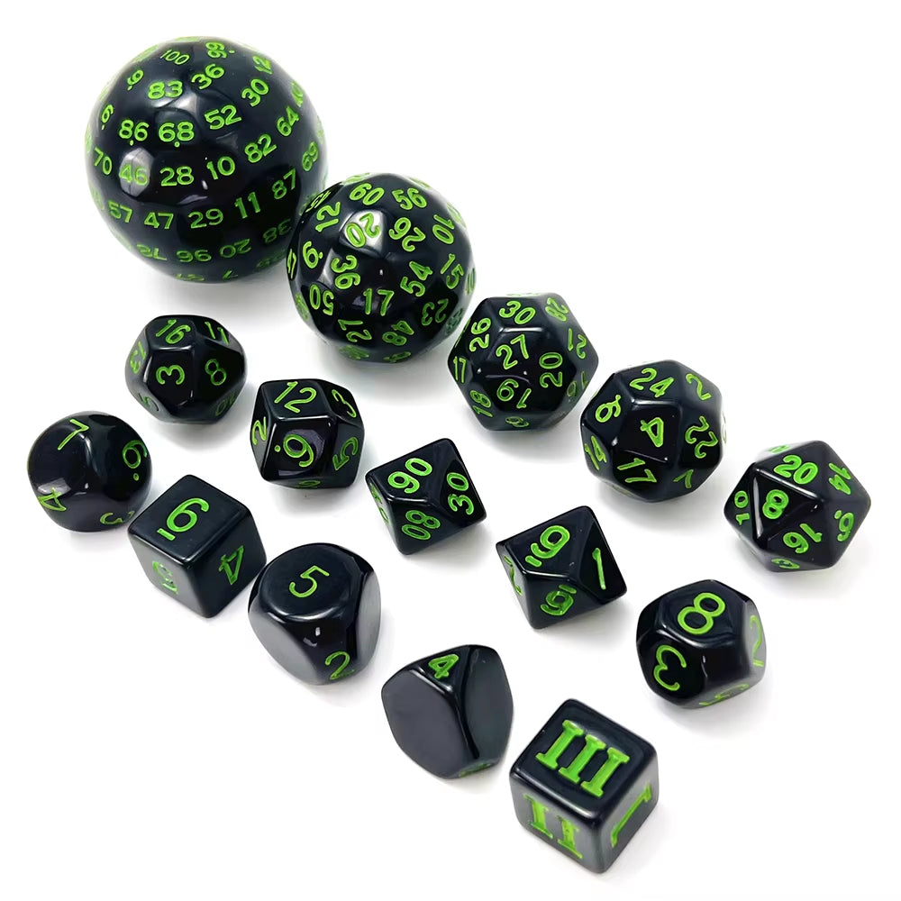 Tabletop Dice Set D3-D100 15 Pcs