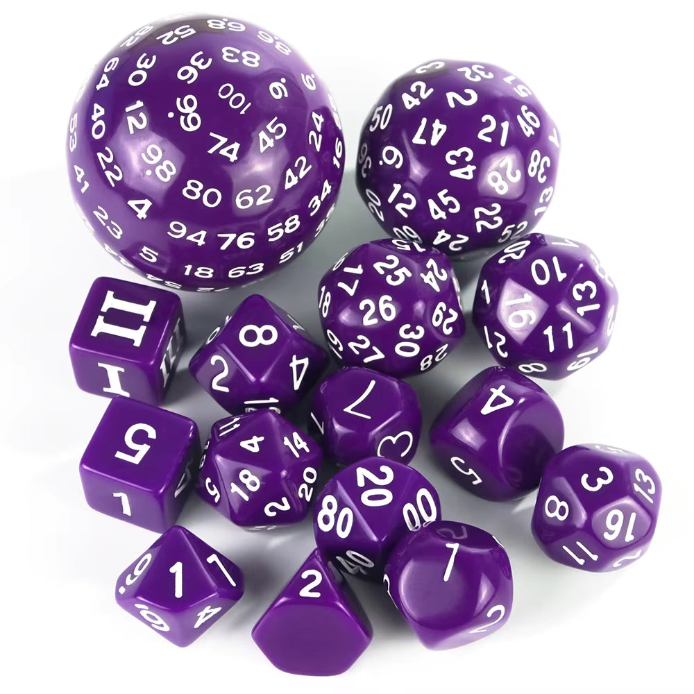 Tabletop Dice Set D3-D100 15 Pcs
